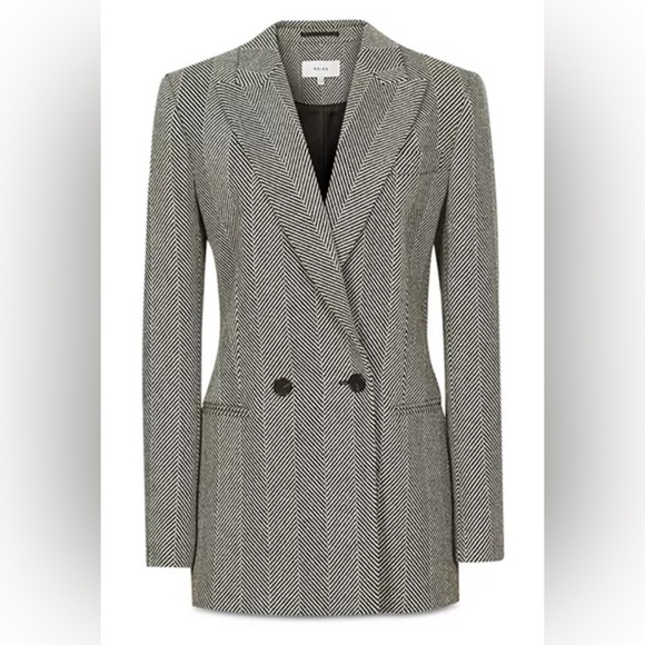 Reiss Taite Herringbone Blazer- size 2 - Picture 7 of 13